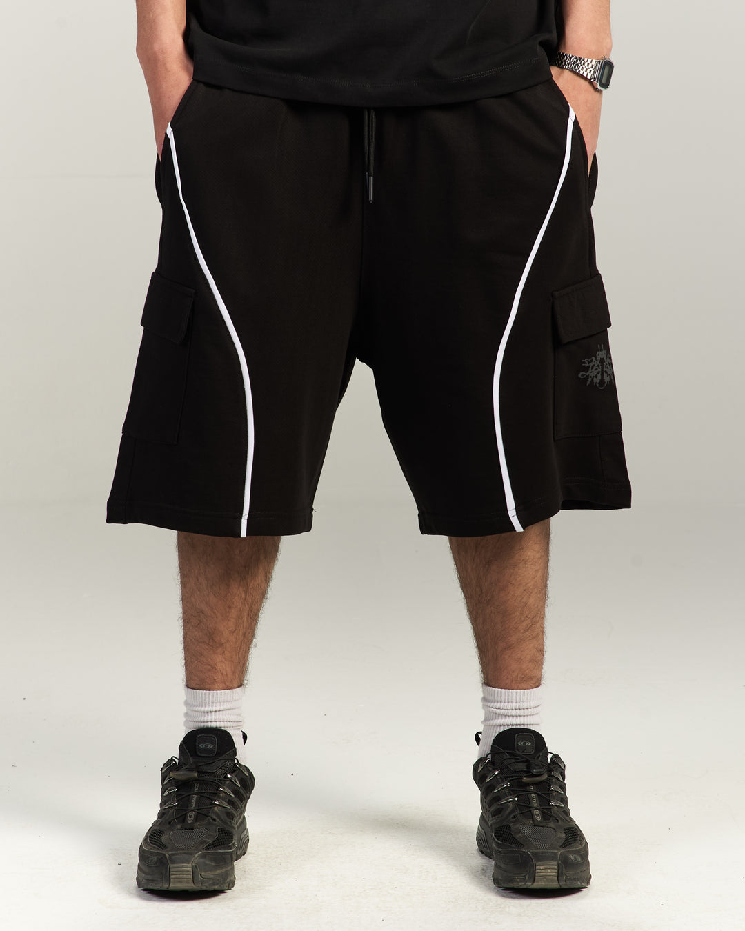 Black Track-Shorts