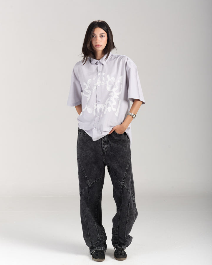 White Beetle Grey Shirt