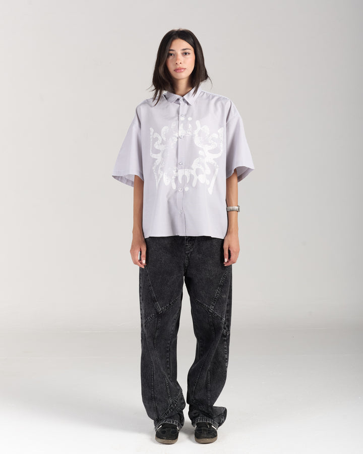 White Beetle Grey Shirt