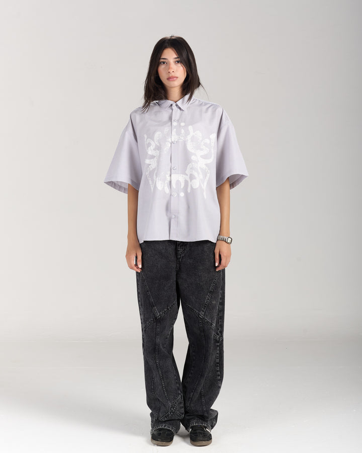 White Beetle Grey Shirt