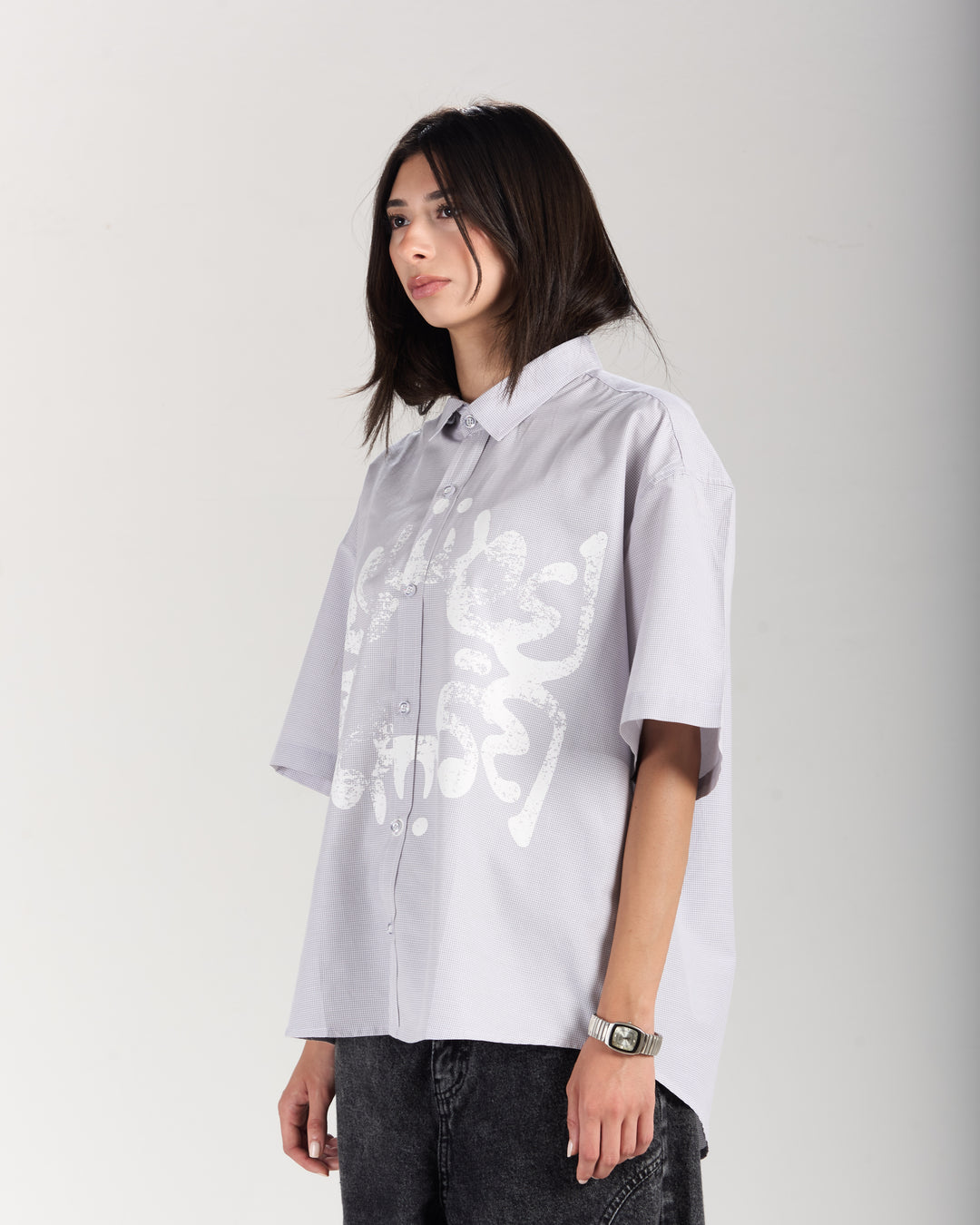 White Beetle Grey Shirt