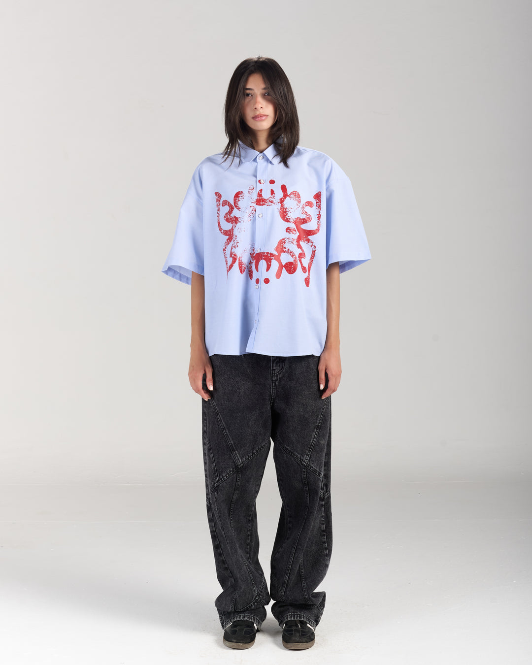 Red Beetle Blue Shirt