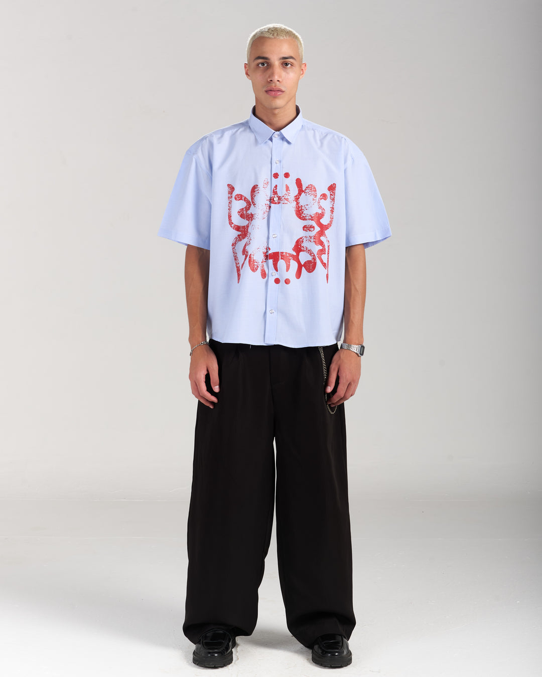 Red Beetle Blue Shirt