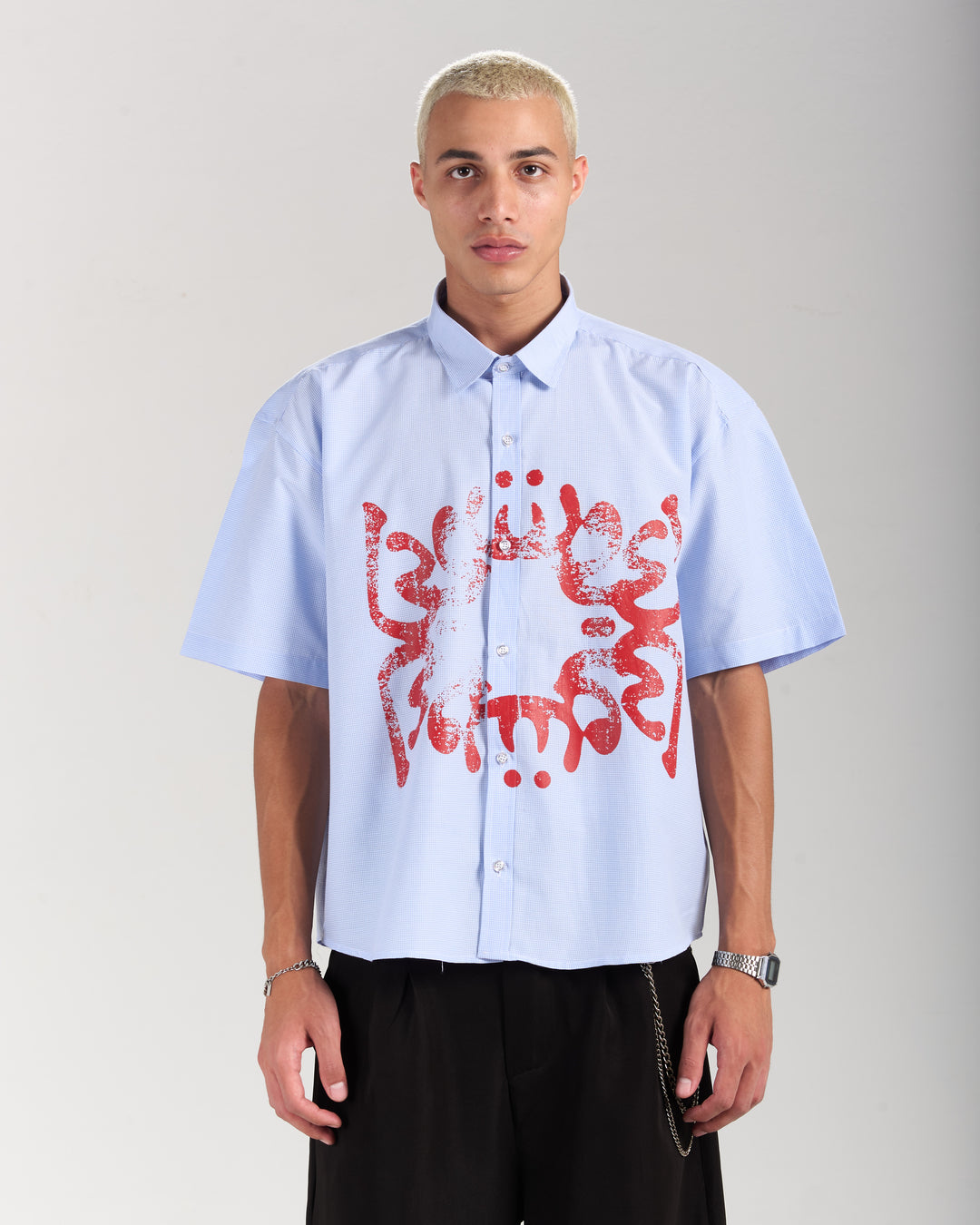 Red Beetle Blue Shirt