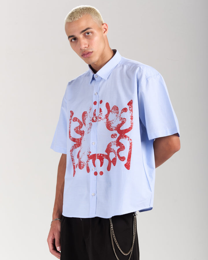 Red Beetle Blue Shirt