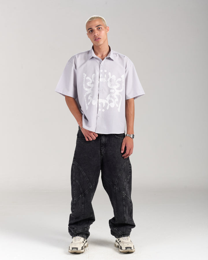 White Beetle Grey Shirt