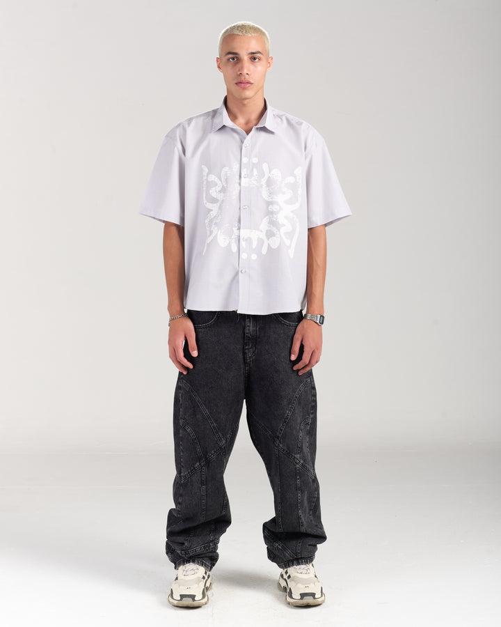 White Beetle Grey Shirt