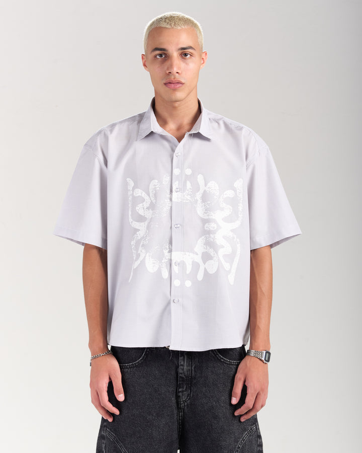 White Beetle Grey Shirt