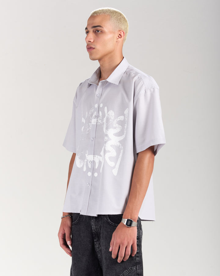 White Beetle Grey Shirt