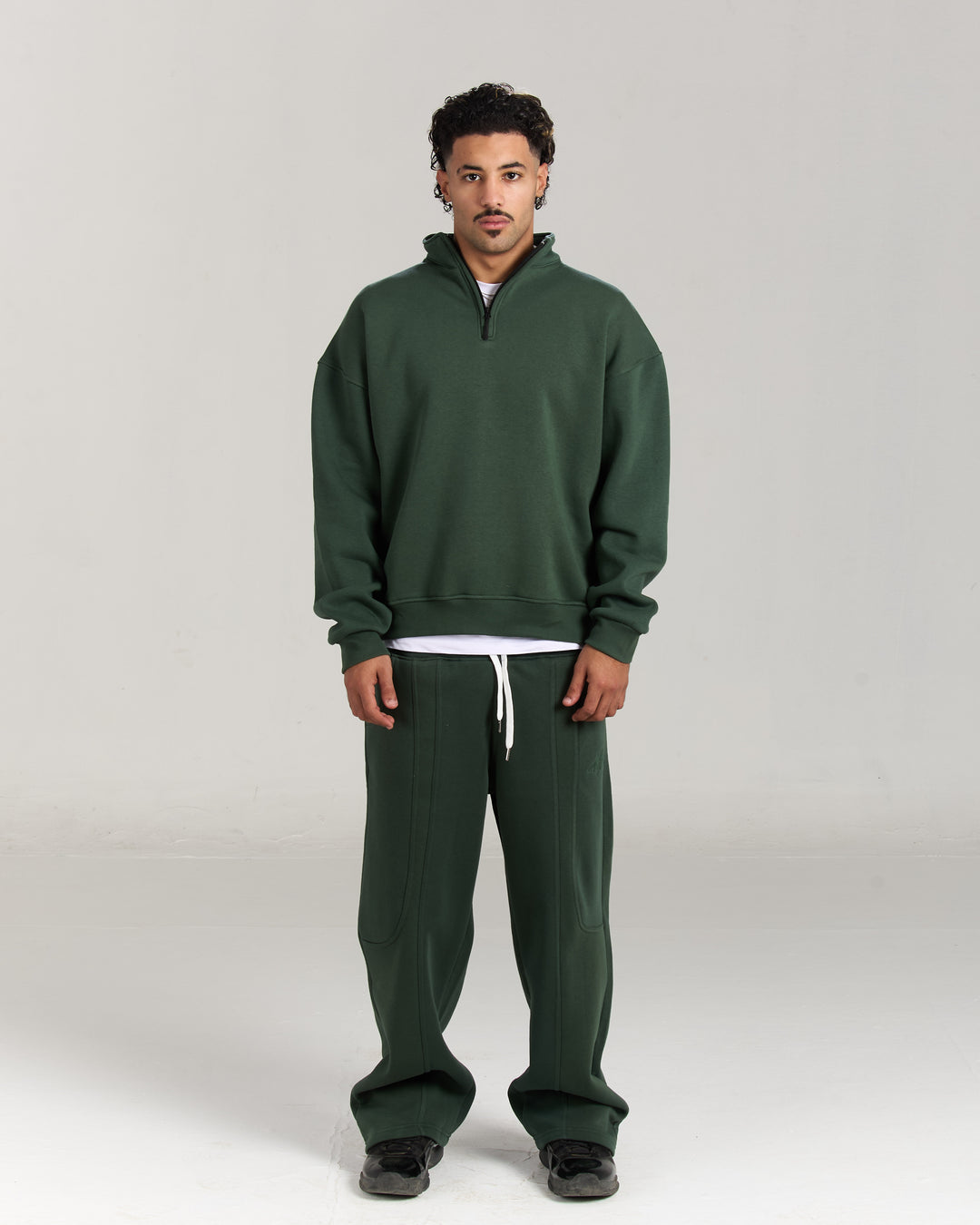 Green quarter zipup