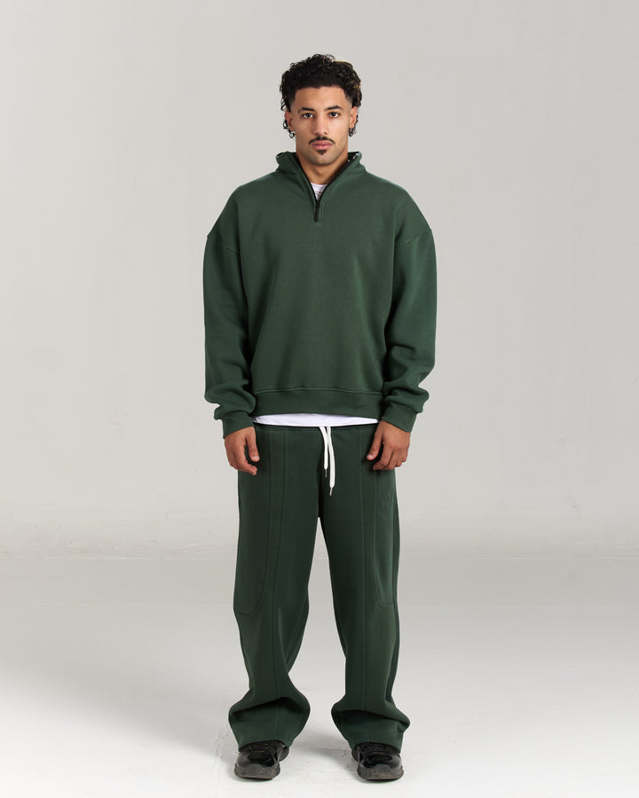 Green quarter zipup