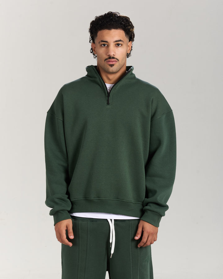 Green quarter zipup