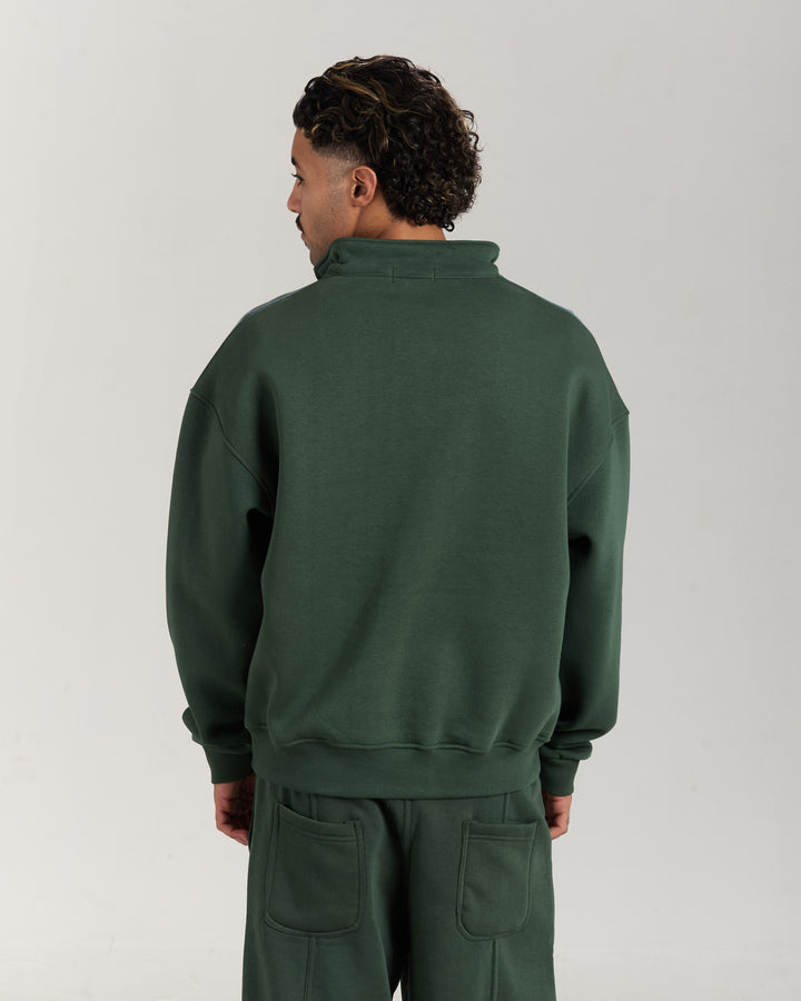 Green quarter zipup