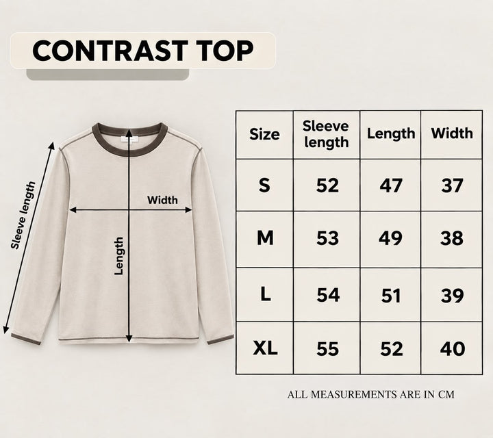 White Contrast Long sleeve
