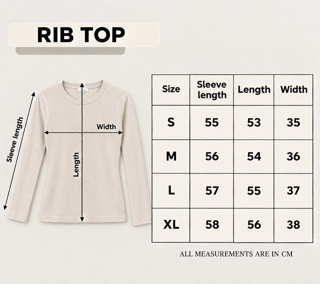 Black Rib Long Sleeve