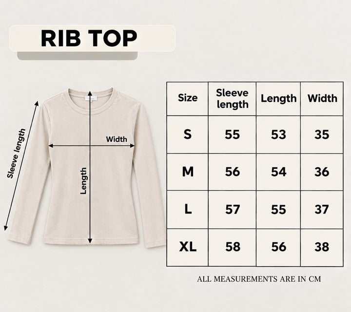 Black Rib Long Sleeve