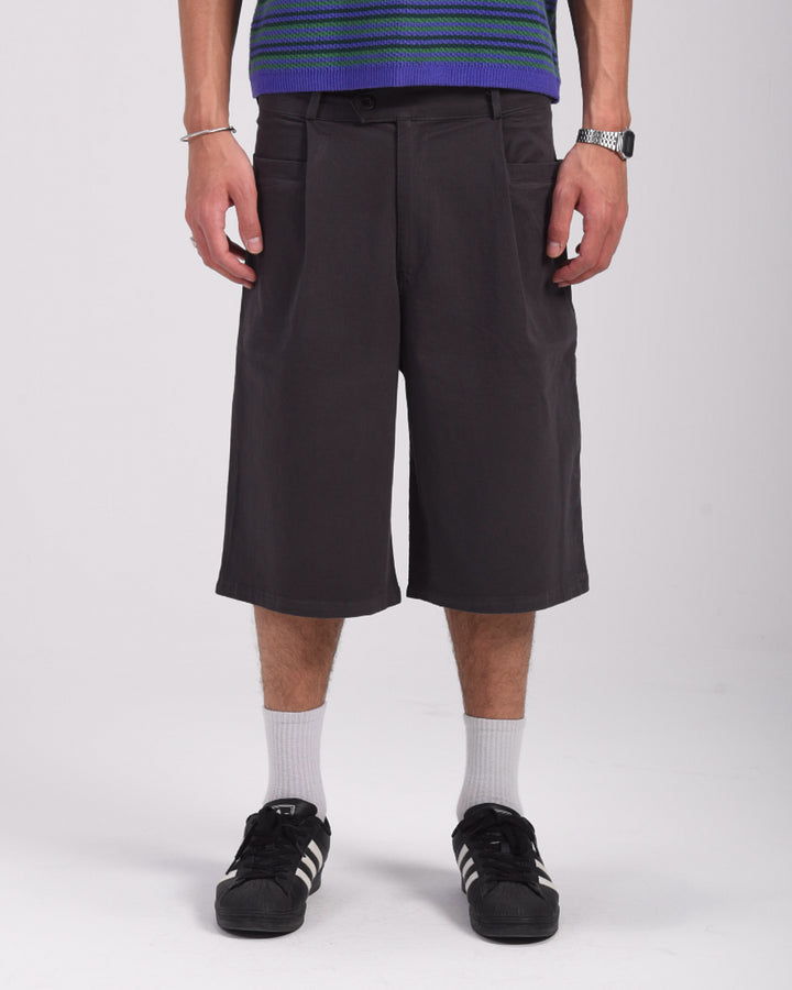 Charcoal pleated shorts