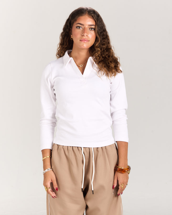White Polo Top