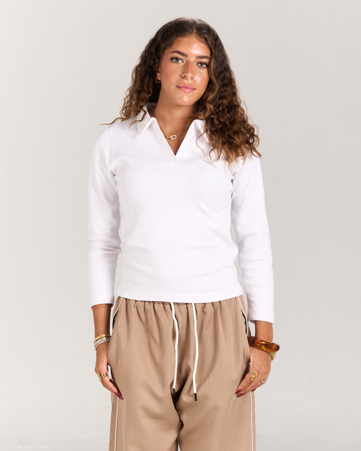 White Polo Top