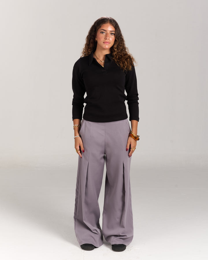 Grey Women Tilted Pants