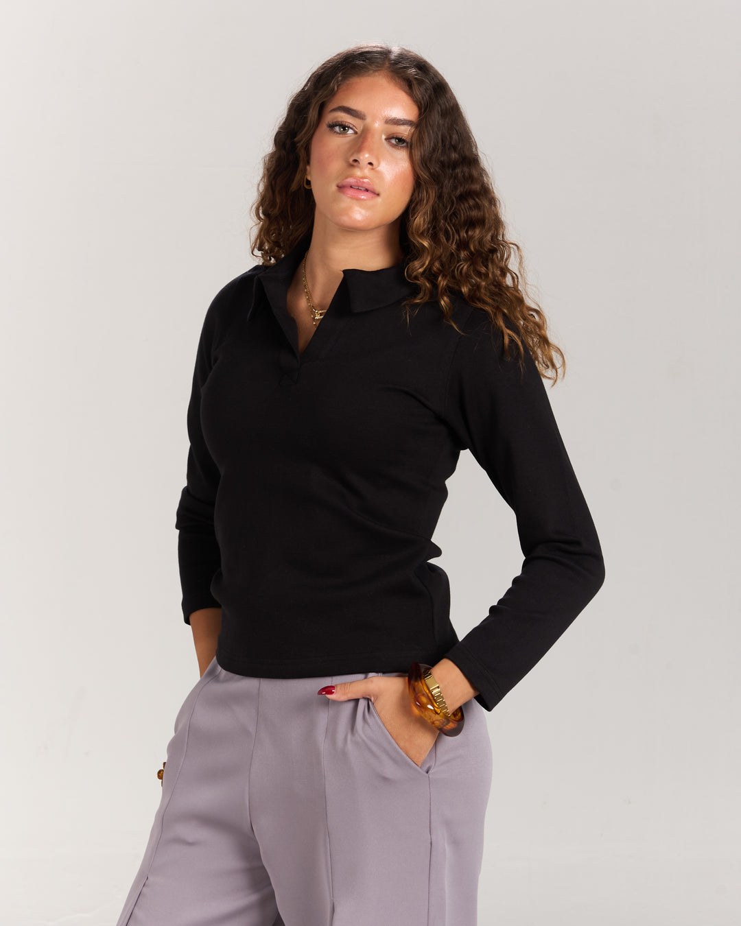 Black Polo Top