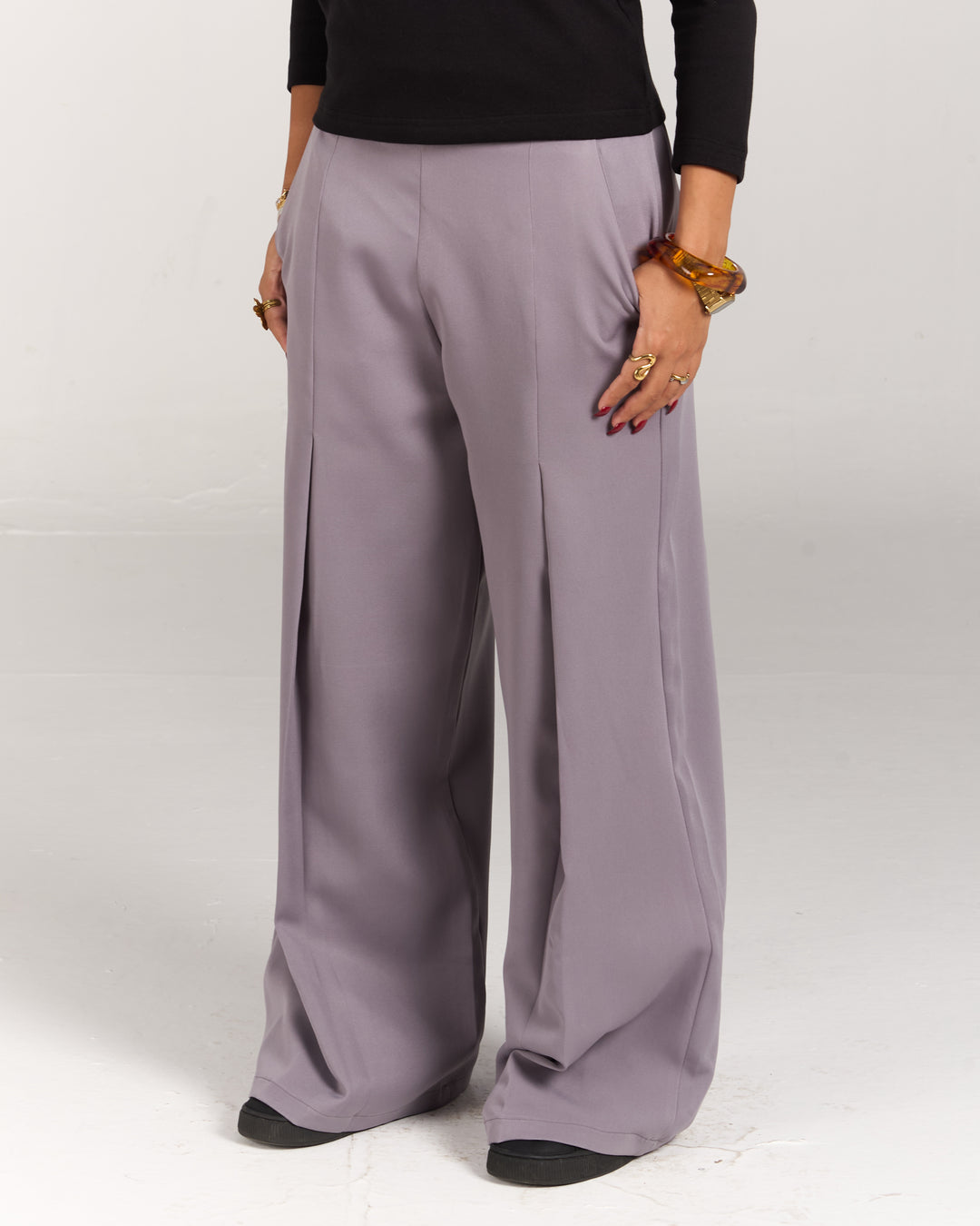 Grey Women Tilted Pants