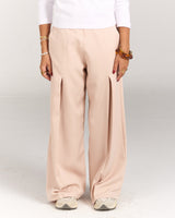 Beige Women Tilted Pants
