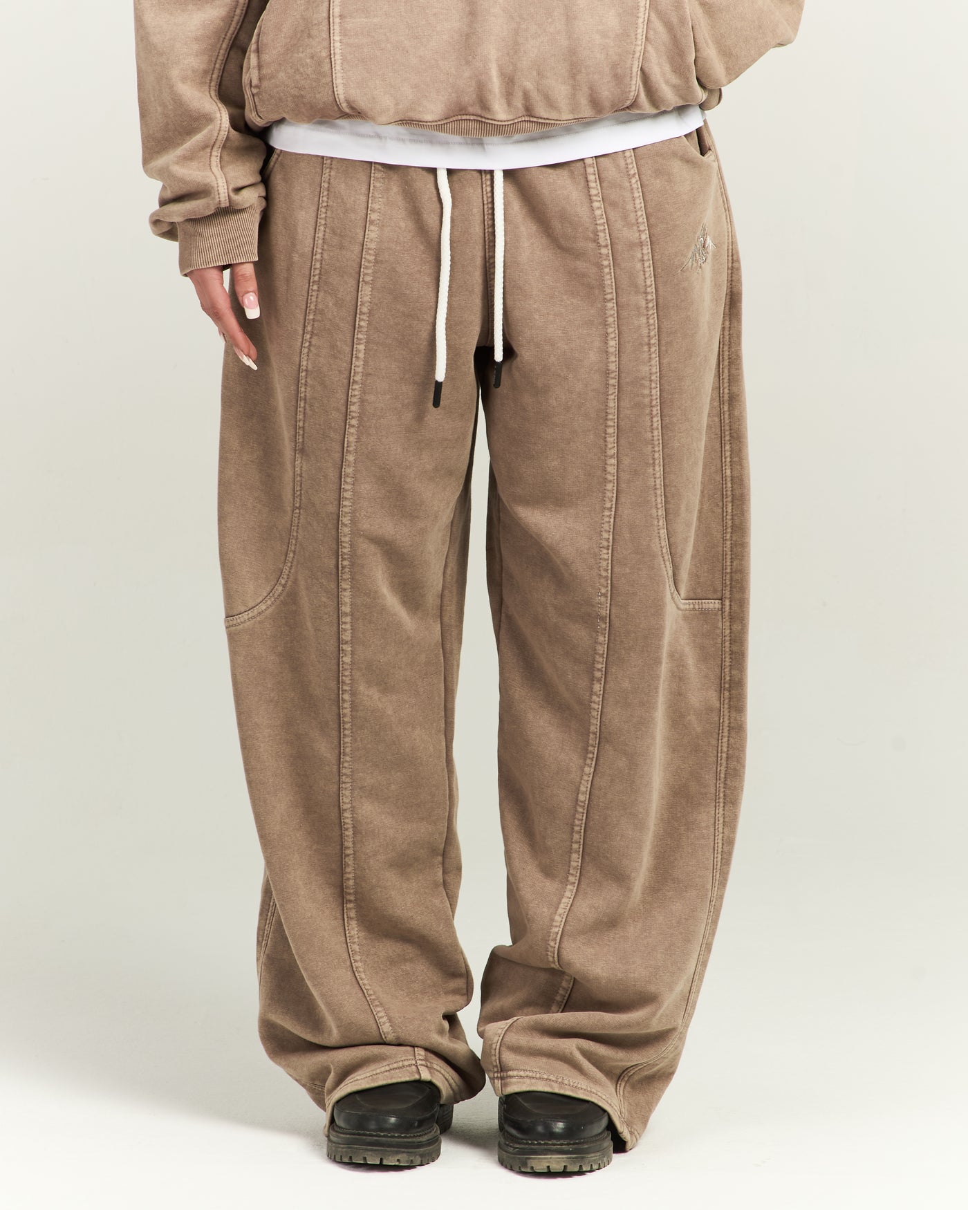 Beige Washed Sweatpants