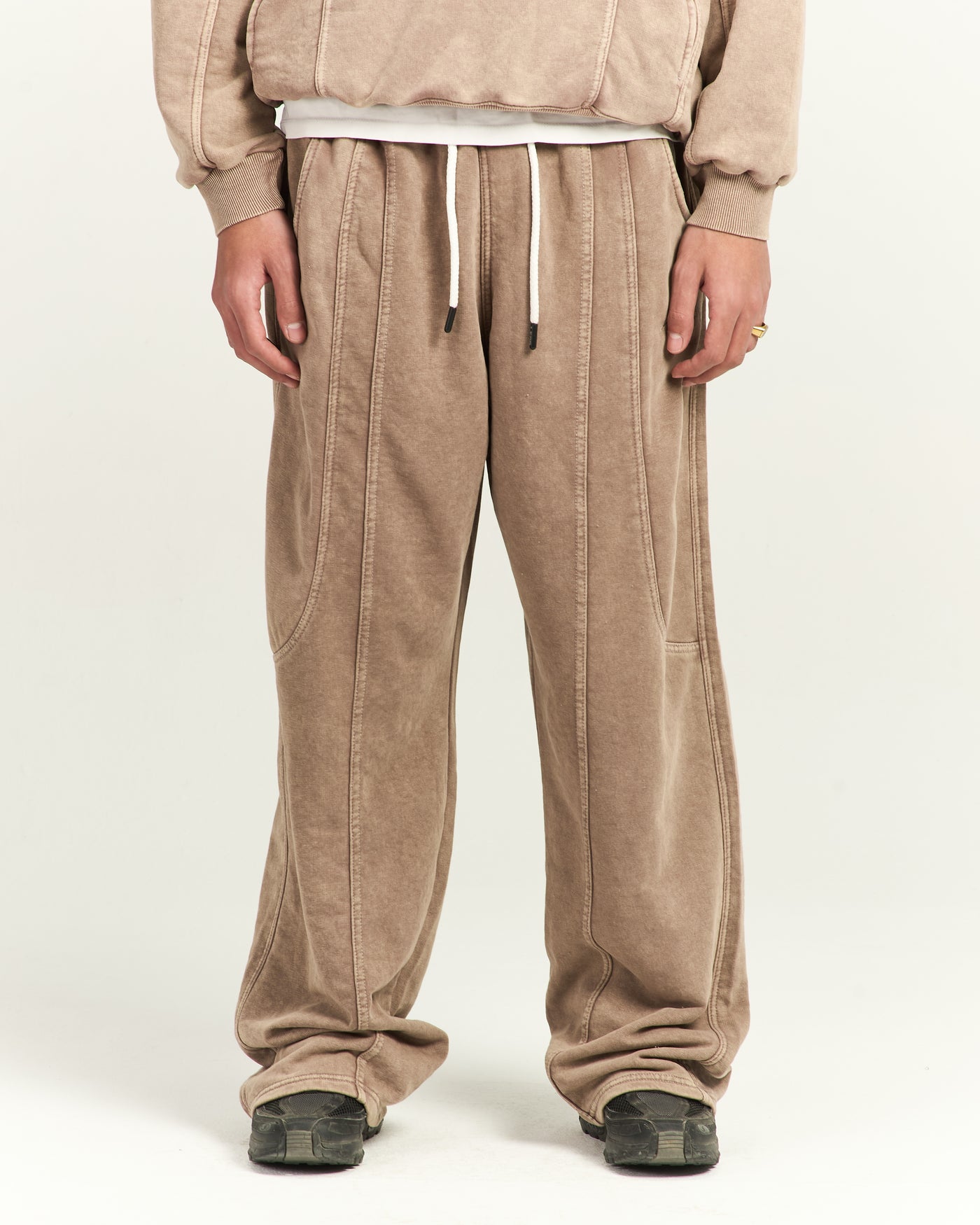 Beige Washed Sweatpants