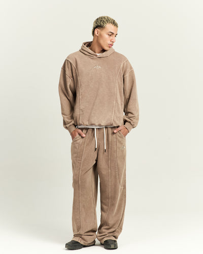 Beige Washed Sweatpants